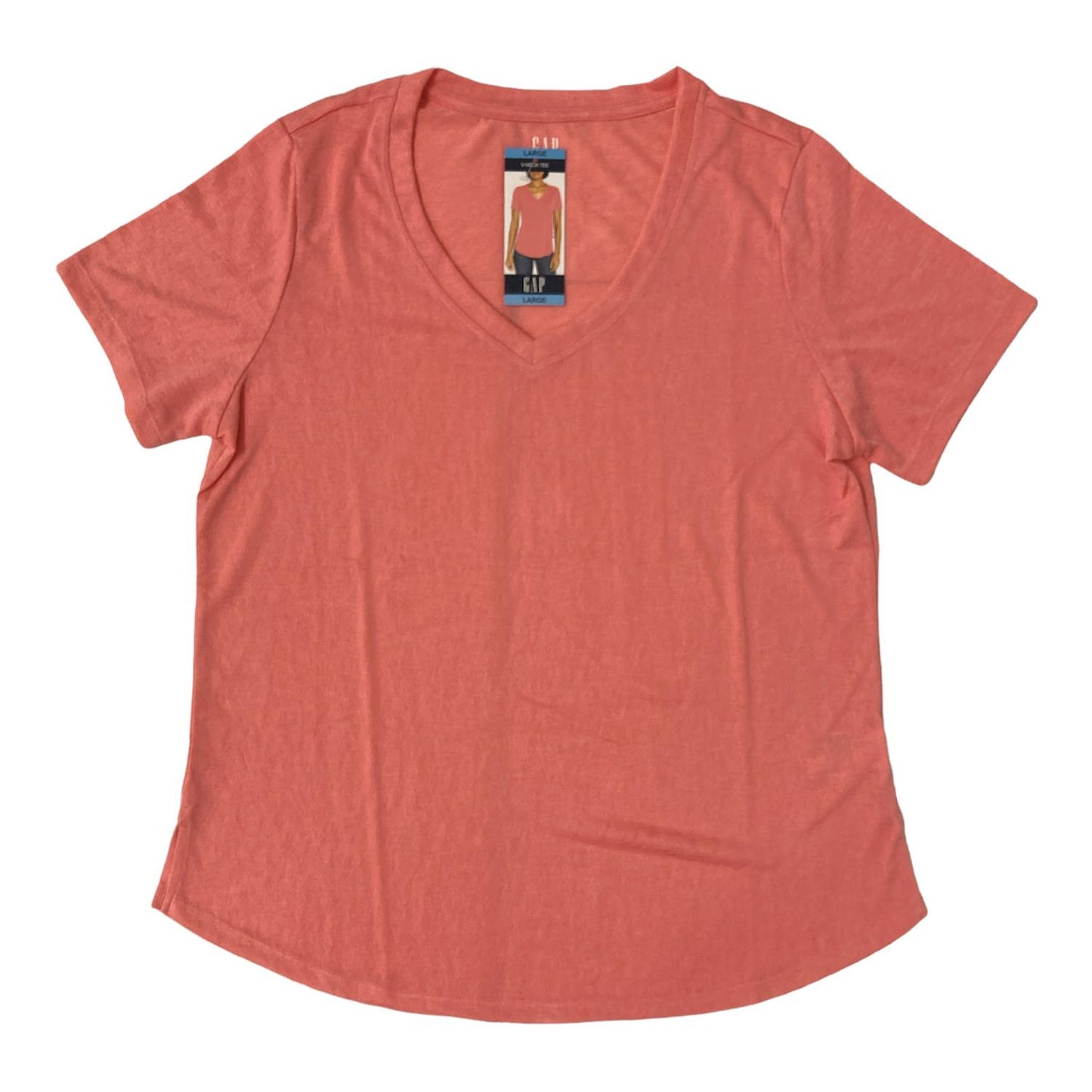 GAP Women's Lightweight Modal Blend V-Neck Scoop Hem T-Shirt