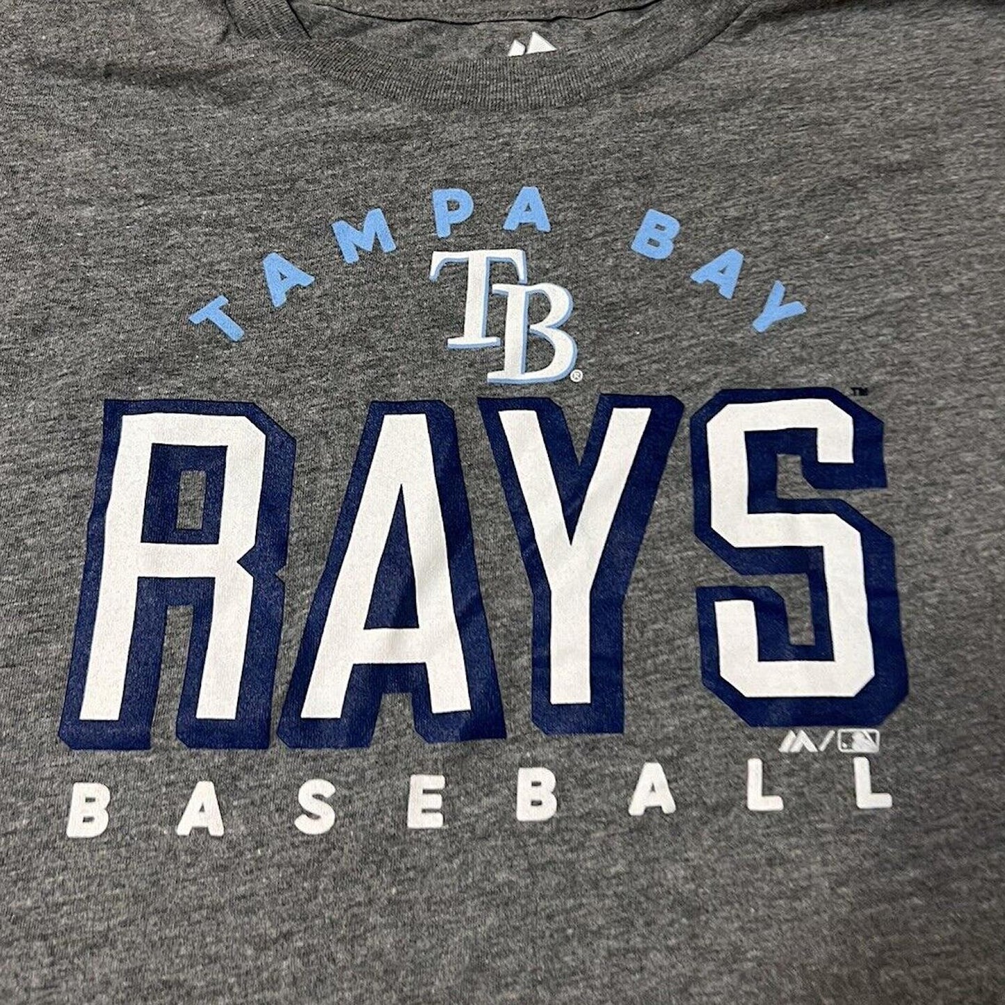 Tampa Bay Rays Men's Dark Gray T-Shirt Genuine Merchandise Majestic