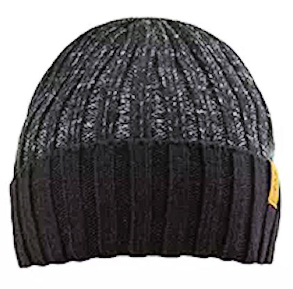 Free Country Mens O/S Soft Lined Knit Beanie w/Cuff and Logo Black Gray