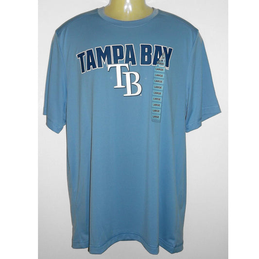 Majestic MLB Tampa Bay Rays Men's Light Blue Evolution Cool Base T-Shirt