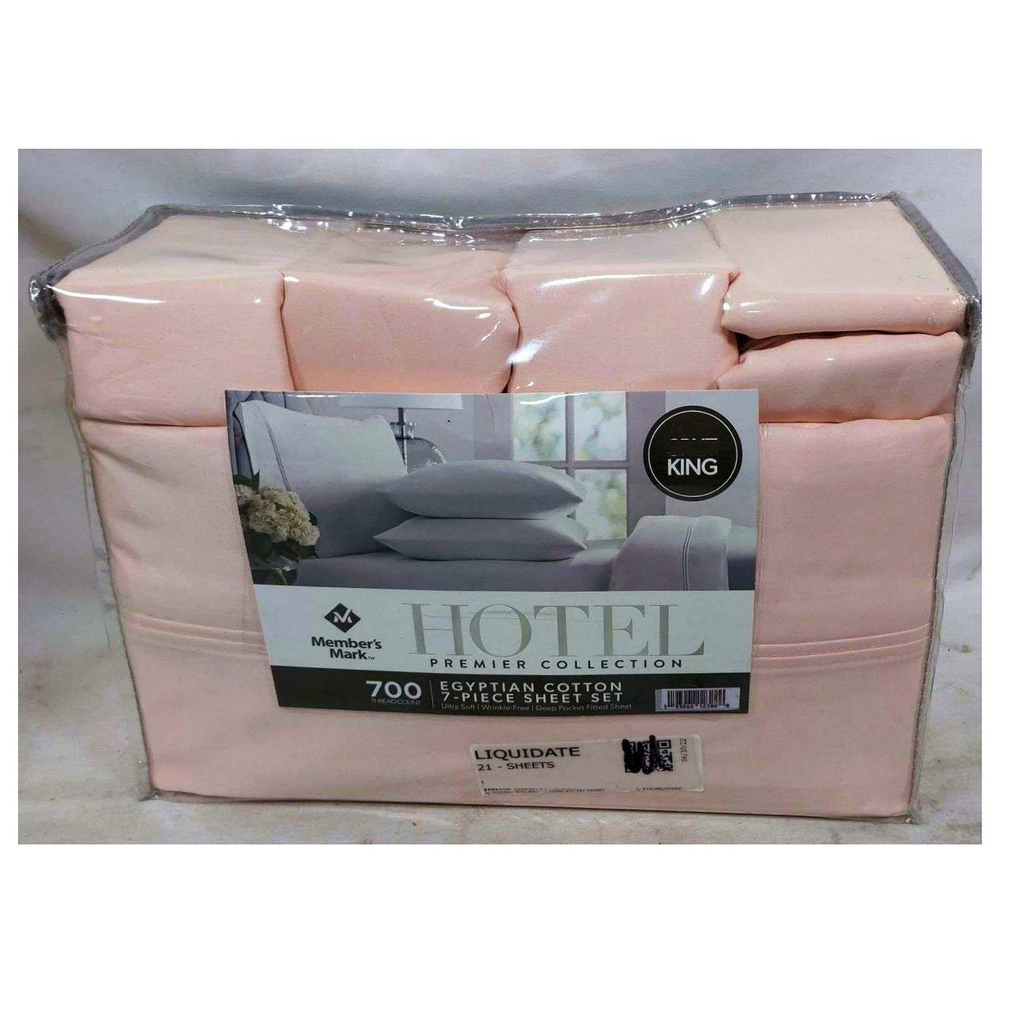 Member’s Mark Hotel Premier Collection 700 Thread Count Egyptian Cotton Sheet Set King Rose Water Pink