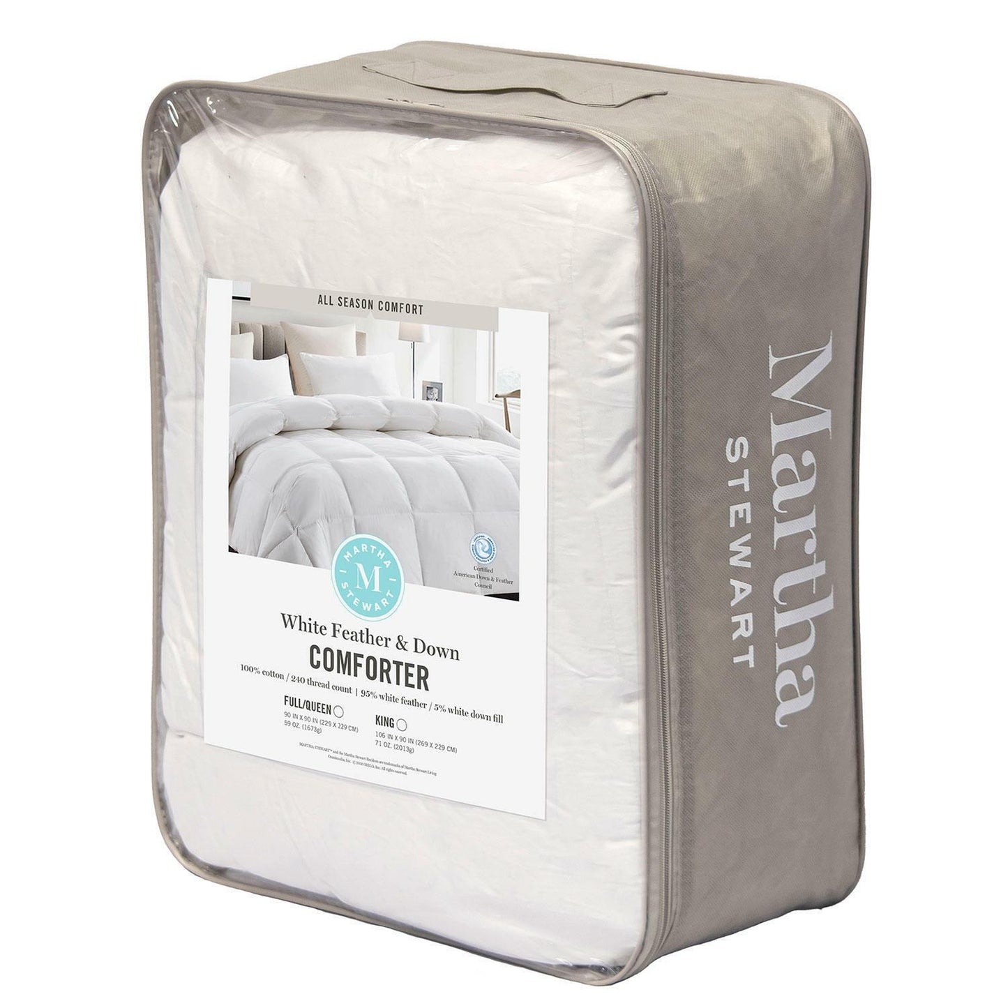 Martha Stewart 100% Cotton White Feather and Down Comforter Full / Queen