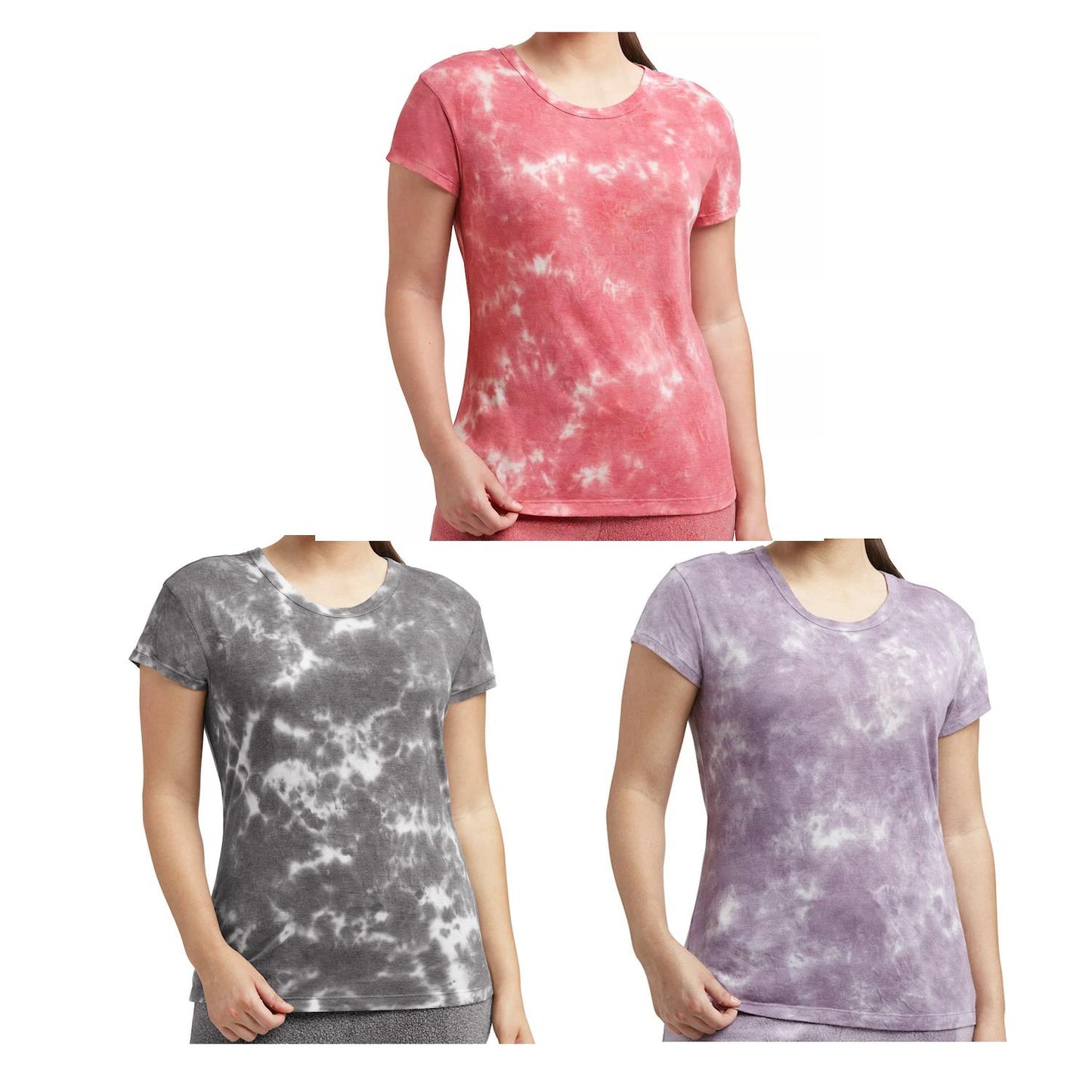 Member's Mark Women's Relaxed Fit Short Sleeve Luxe Tie Dye Tee T-Shirt
