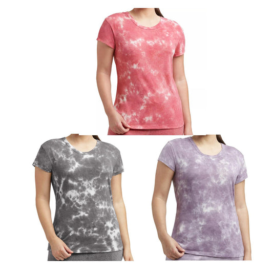 Member's Mark Women's Relaxed Fit Short Sleeve Luxe Tie Dye Tee T-Shirt