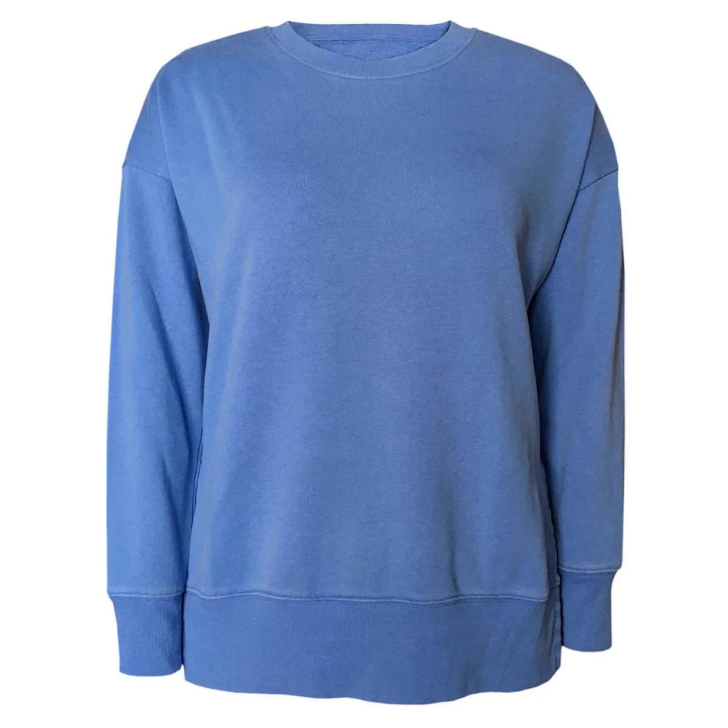 Green Tea Women's Long Sleeve Oversized Comfy Sweatshirt Top Cobalt M