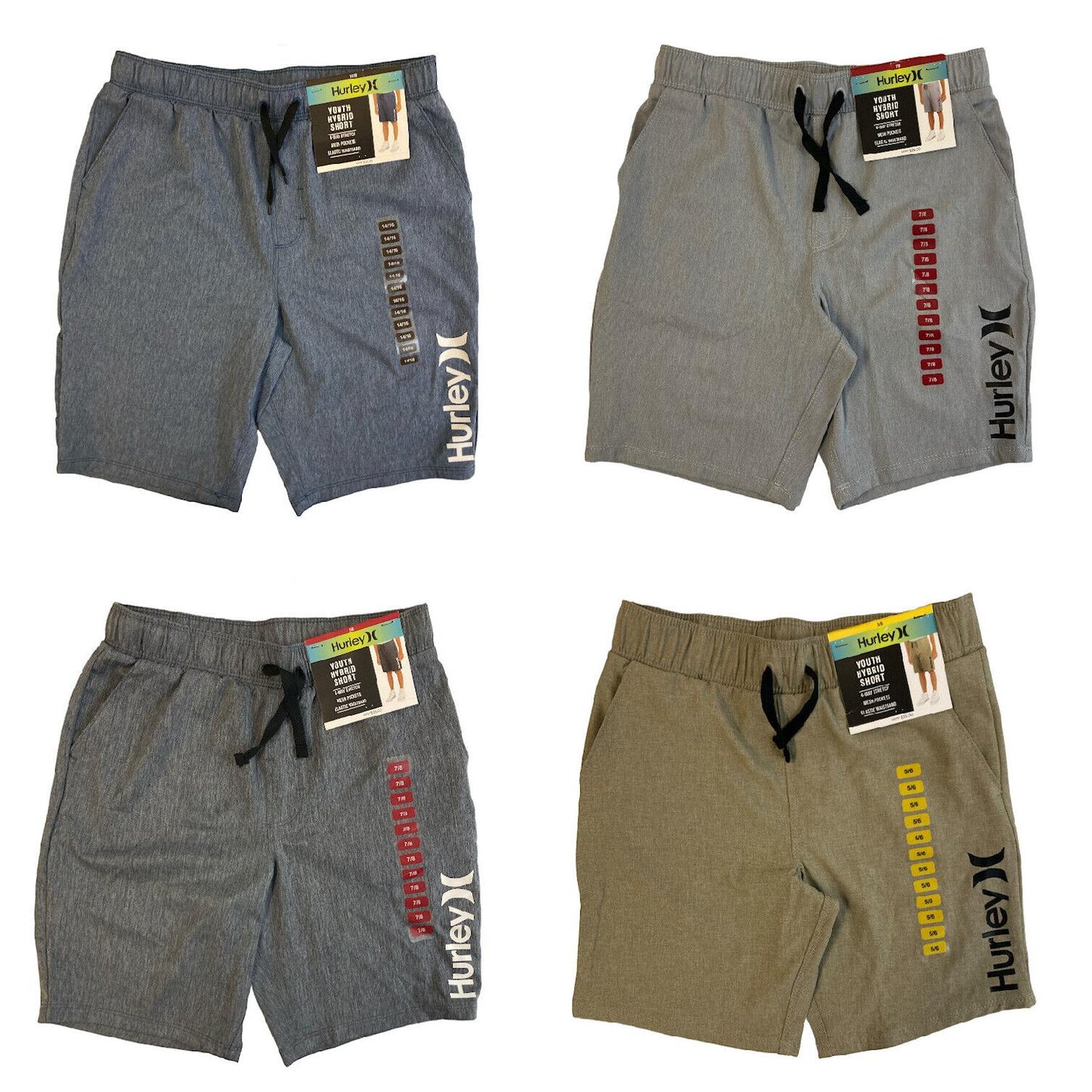 Hurley Boy's Adjustable Waist 4-Way Stretch Hybrid Shorts