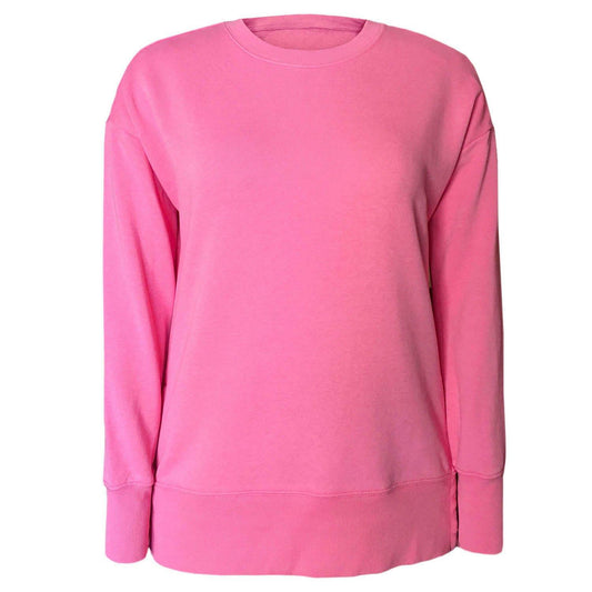 Green Tea Women's Long Sleeve Oversized Comfy Sweatshirt Top Pink S