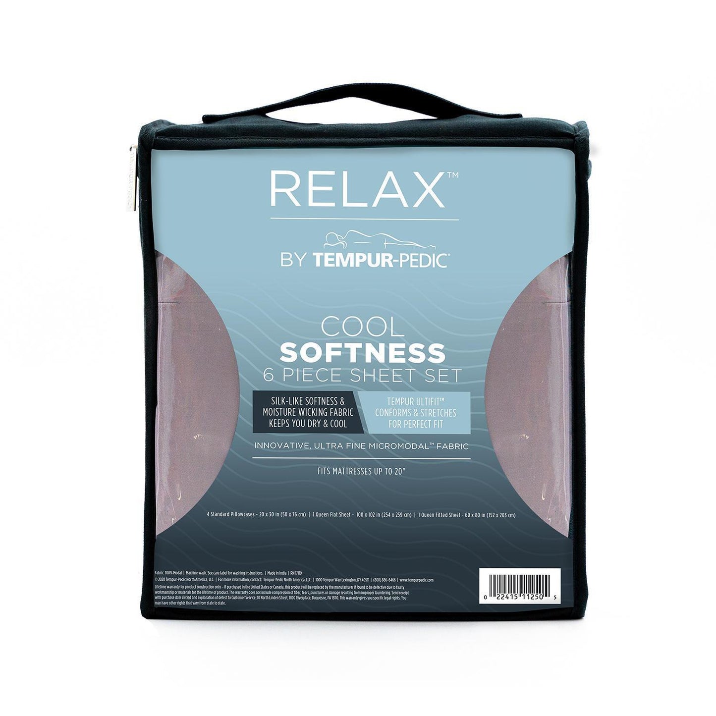 TempurPedic Relax Cool Softness Sheet Set Queen Silver
