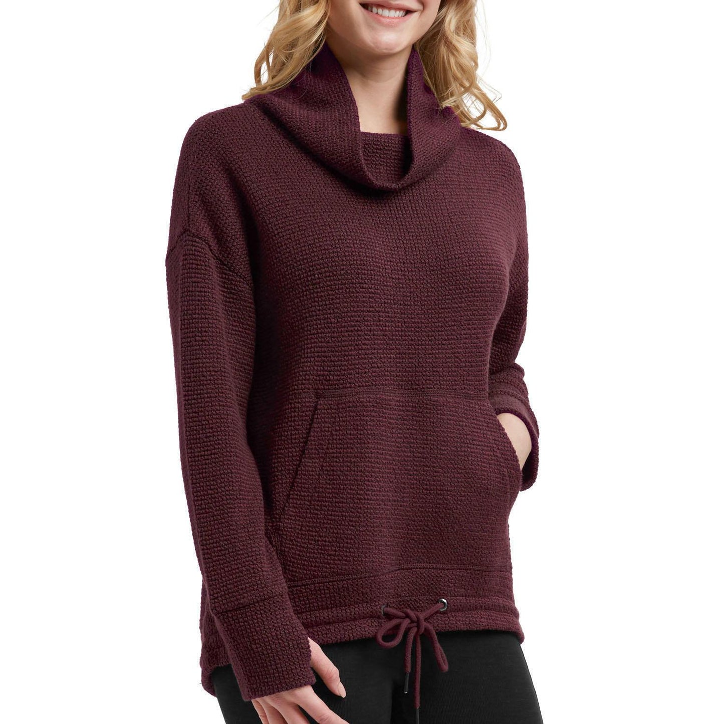 Member's Mark Funnel Neck Textured Pullover with Thumbholes