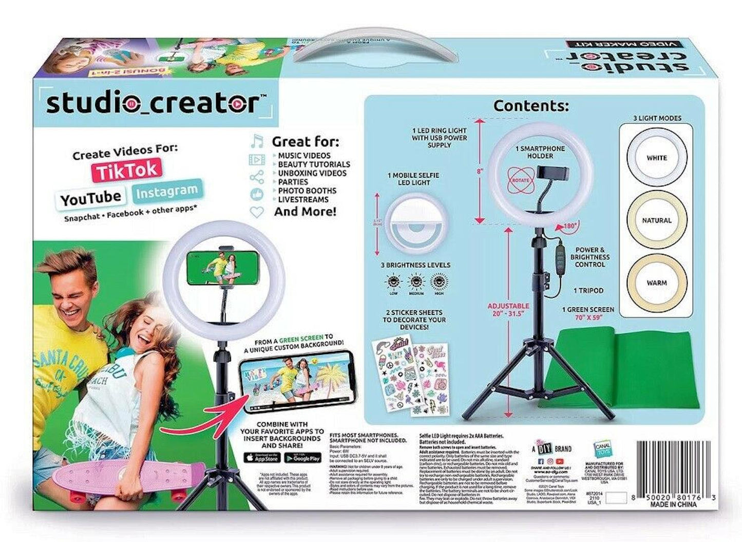 Studio Creator Video Maker Kit Bonus! 2-in-1 Selfie Light Kit