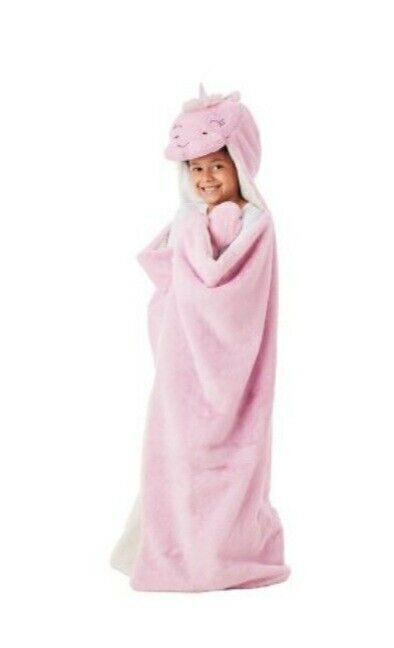 Member’s Mark Kid Faux Fur and Sherpa Pink Unicorn Hooded Throw 50 x 40