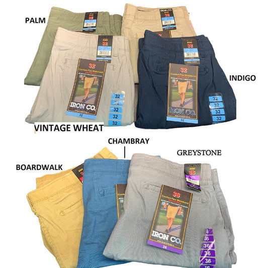 Iron Co. Men's Flat Front Shorts Comfort Flex Waist 42