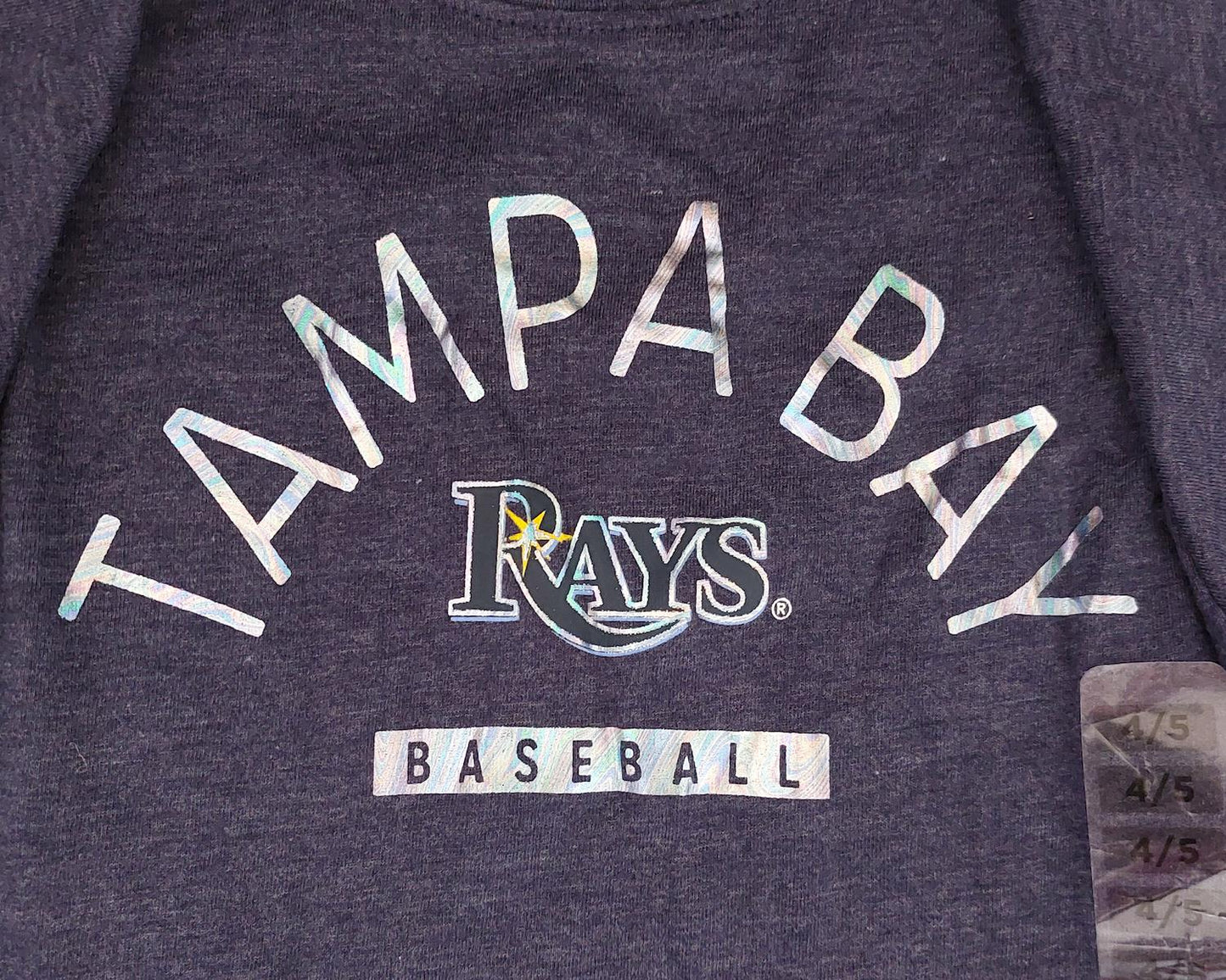 Tampa Bay Rays Girl's Youth T-Shirt Shiny Logo Genuine Merchandise