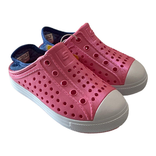 Skechers Girl's Foamies Slip On Machine Washable Bumper Toe Guzman Steps Sneaker Pink