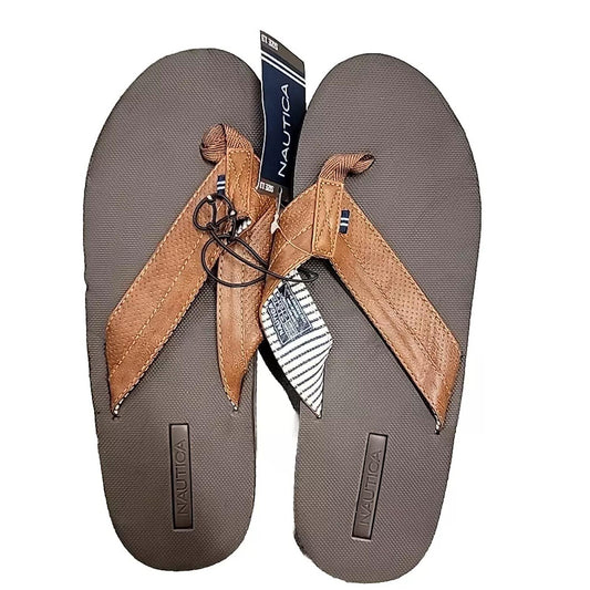 Nautica Men's Slip On Faux Leather Clarkson 2 Sandals (Brown, 12)