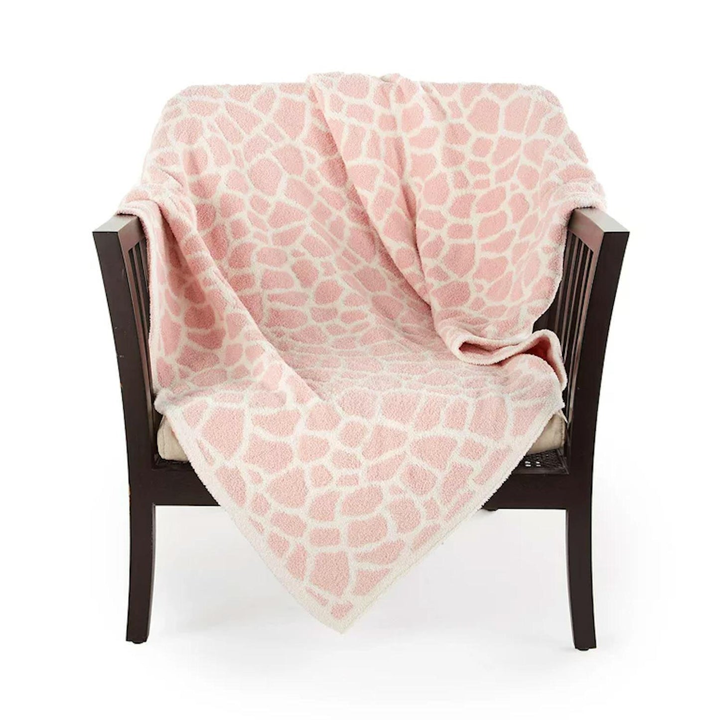 Crafted by Catherine 60x70 Cozy Knit Throw in Giraffe Pink