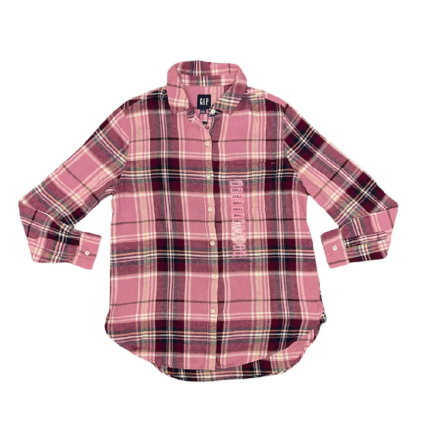 GAP Women's Soft Button Down Long Sleeve Boyfriend Flannel Shirt