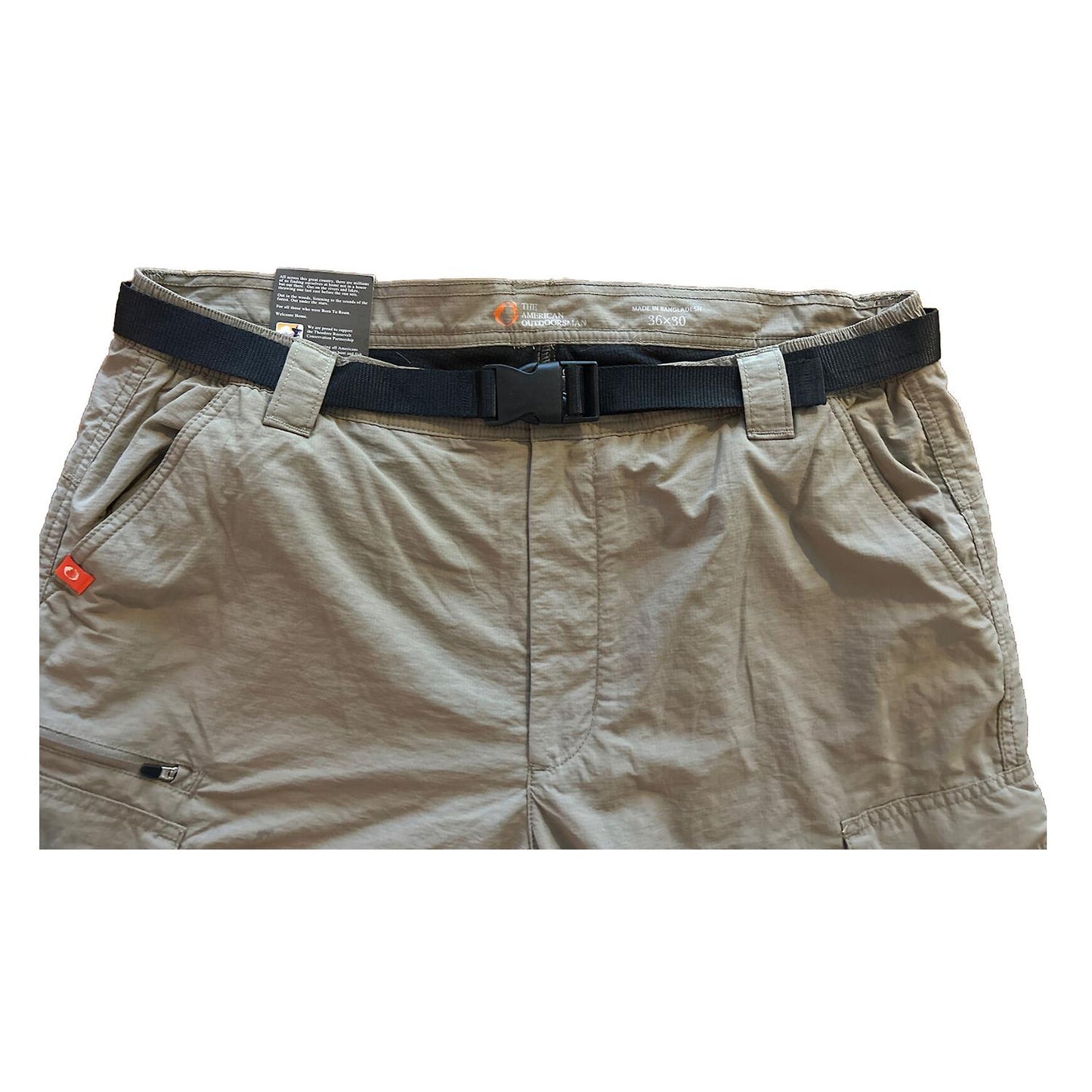 The American Outdoorsman Pants Men's Fleece Lined Cargo Hiking Pants 36x30 Khaki