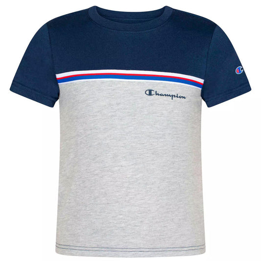 Champion Boys' Jersey T-Shirt (Oxford Heather/Navy, 14/16)