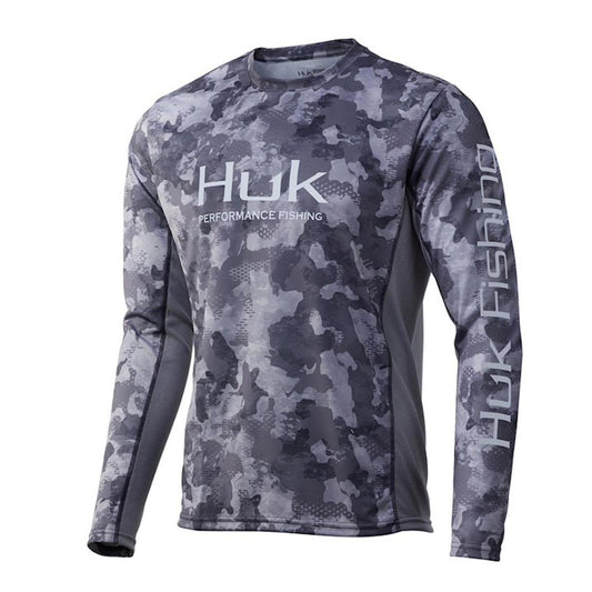 Huk Men's Icon X Performance Long Sleeve Fishing Shirt (Refraction Camo, M)