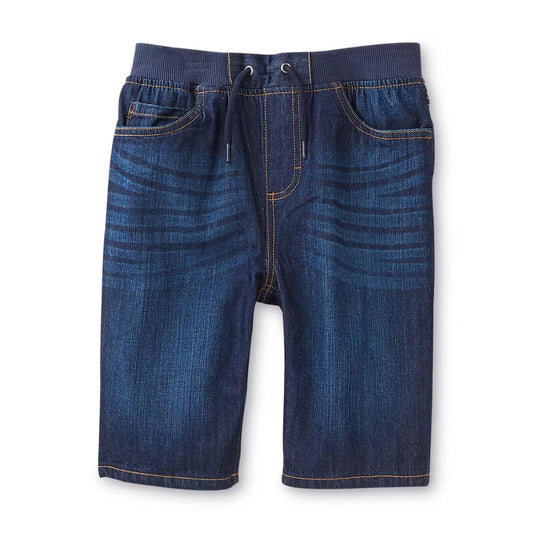 Basic Editions Boys Denim Bermuda Jean Shorts Elastic Waist