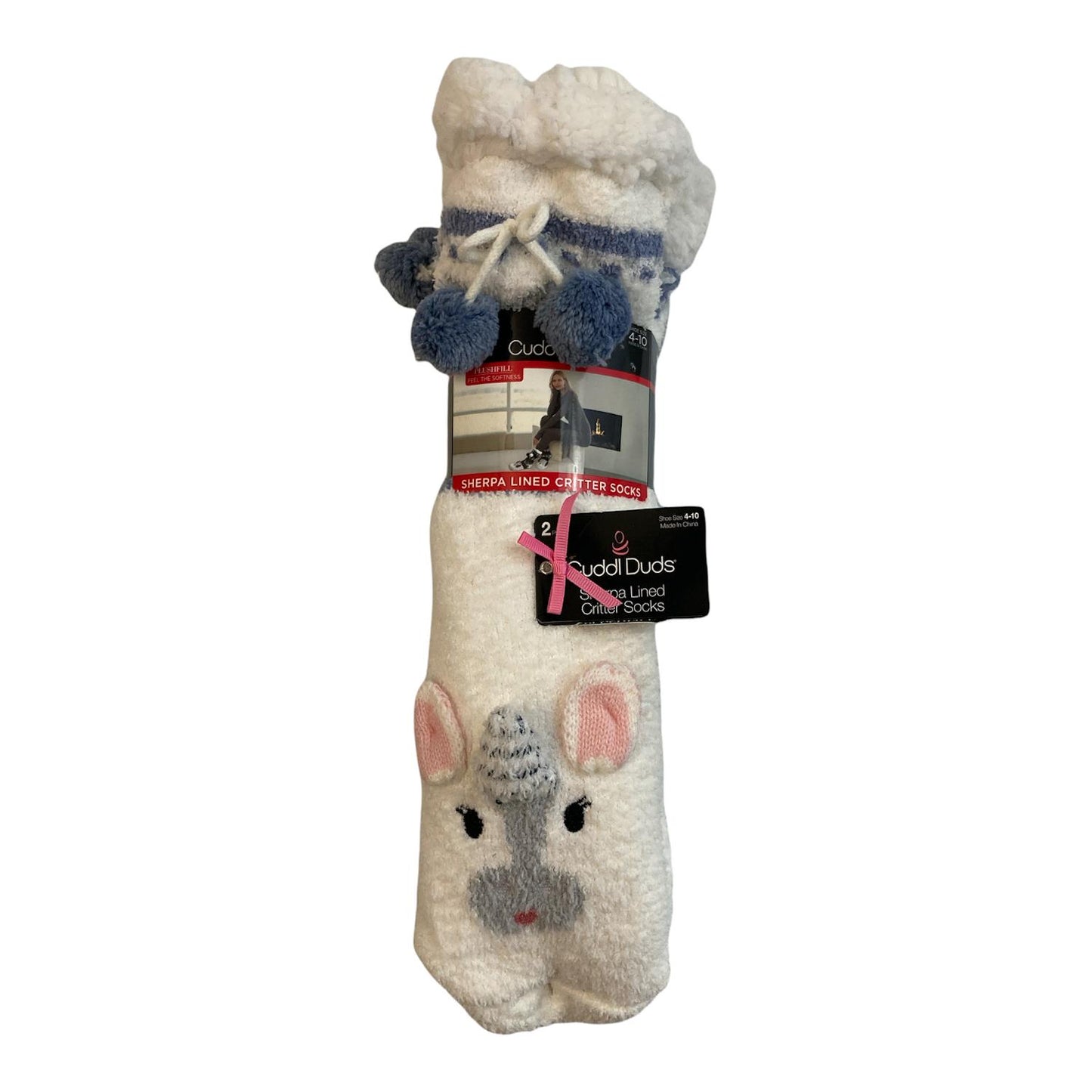 CUDDL DUDS Ladies' Sherpa-Lined Critter Socks (2 Pack) - One Size Fit Most Unicorn