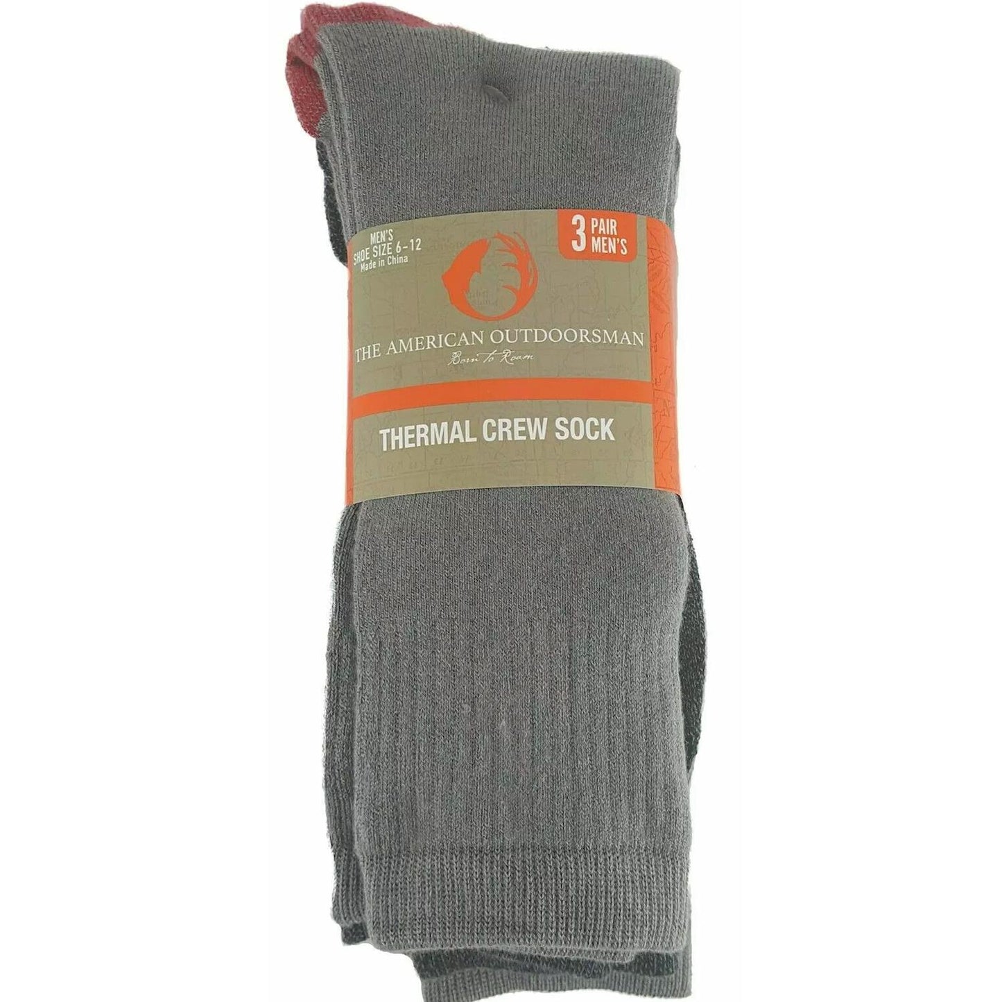 The American Outdoorsman Men's Warm Thermal Crew Socks, 3 Pair