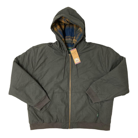 Woolrich Men's Cotton Canvas Flannel Lined Hooded Jacket Slate Gray XL