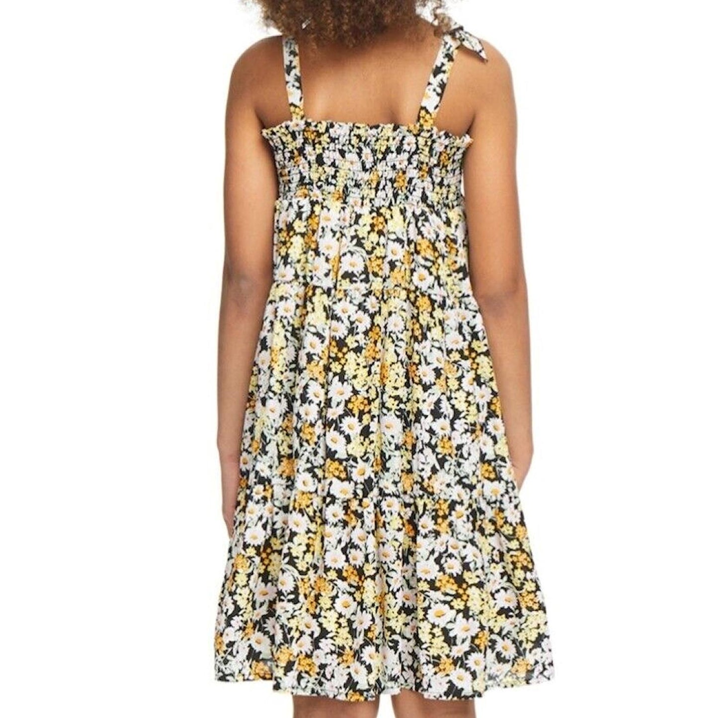 Social Standard by Sanctuary Girls Floral Garden Valley Black Yellow Sundress