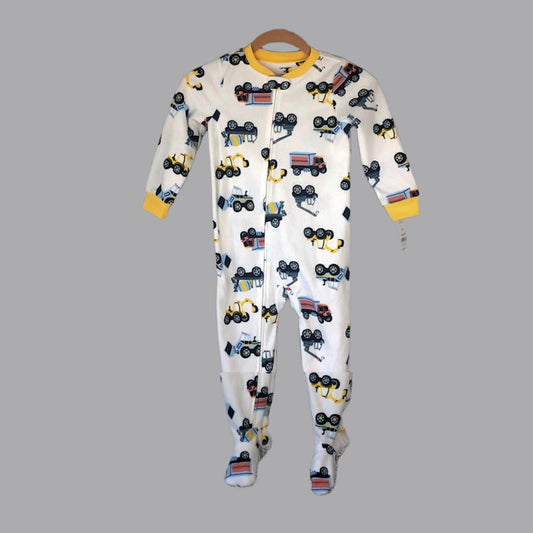 Carter's Boy's One-Piece Full-Zip Fleece Footed Pajama Construction 18M