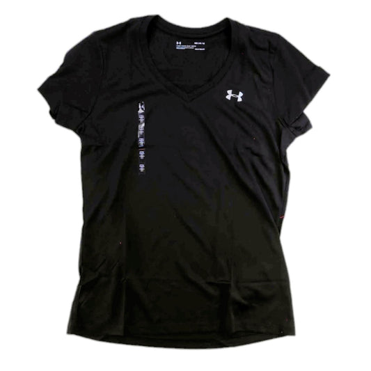Under Armour Women's UA Tech V-Neck Shirt 1255839 Black White L