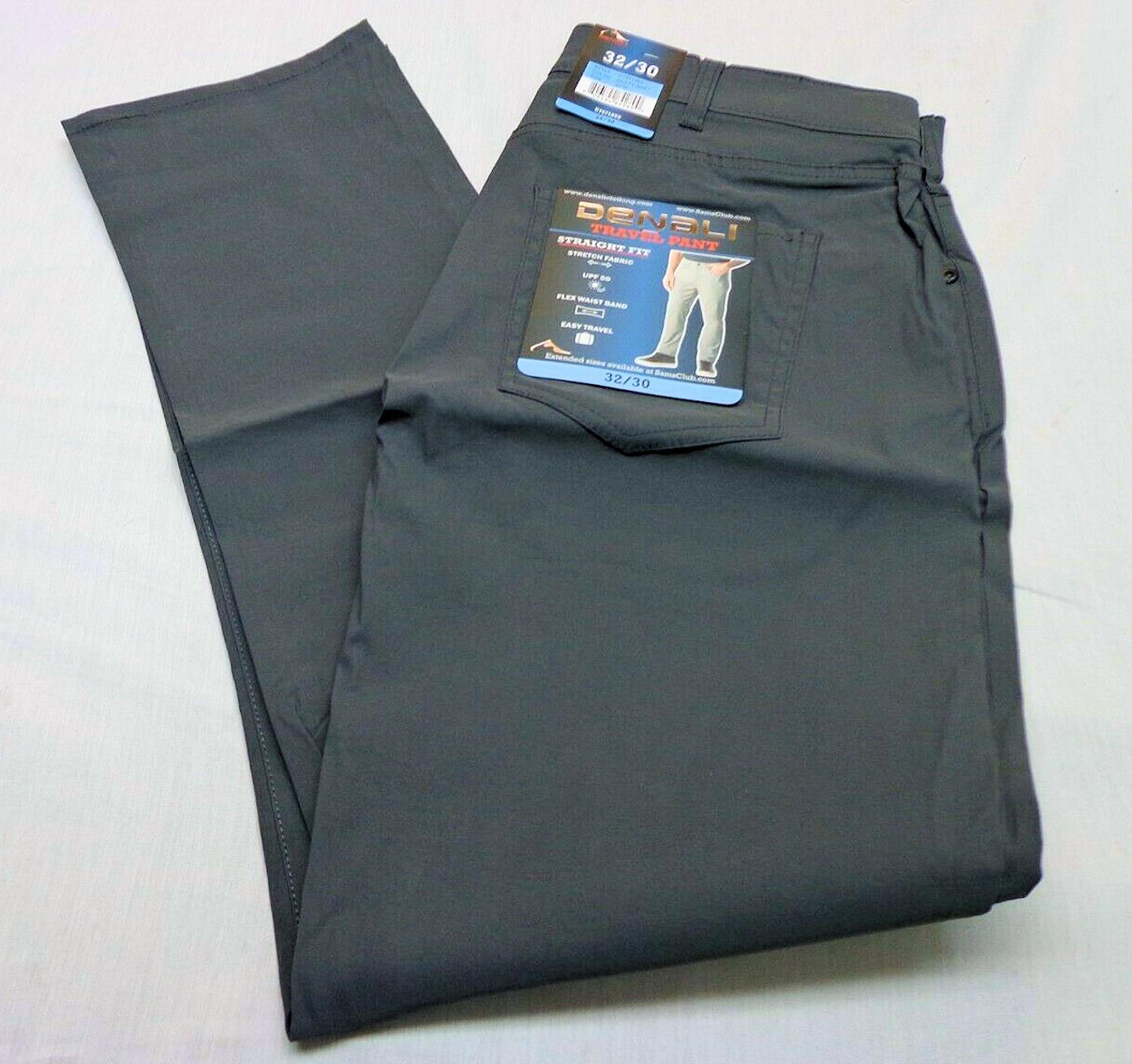 Denali UPF 50 Travel Pants Stretch NWT Straight Fit Flex Waistband Easy Travel Dusty Grey 40x30