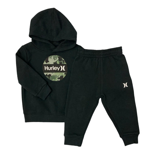 Hurley Boy's 2 Piece Fleece Hoodie & Jogger Set Black