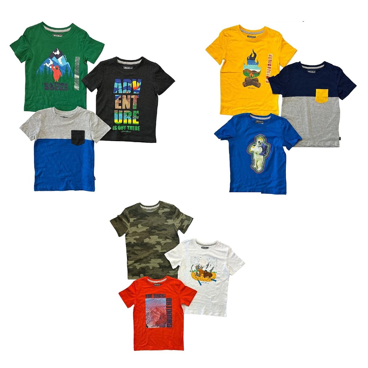 Eddie Bauer Boy's 3-Pack Graphic Print Crewneck Short Sleeve T-Shirts