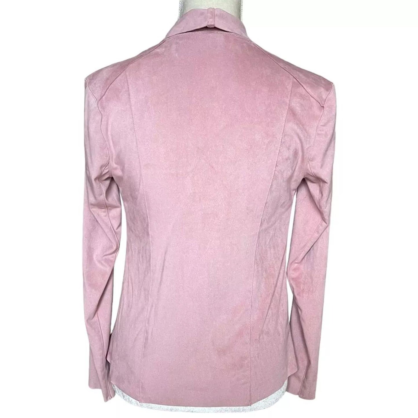 Mote Women's Lightweight Soft Faux Suede Zip Up Drape Jacket Dusty Blush Pink XL