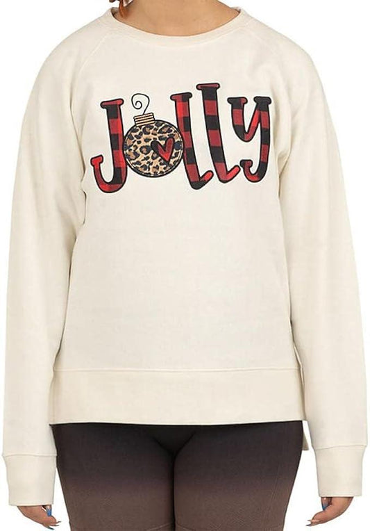 Royce Brand Women's Super Soft Holiday Themed Long Sleeve Sweatshirt Jolly