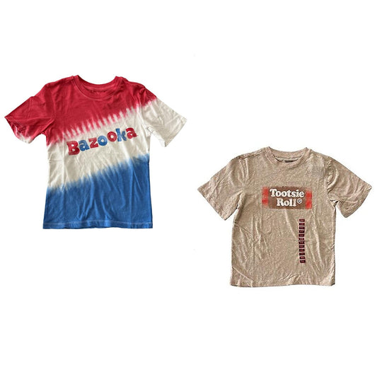 Boy's Licensed Retro Vintage Graphic Tee Short Sleeve T-Shirt Bazooka Tootsie Roll