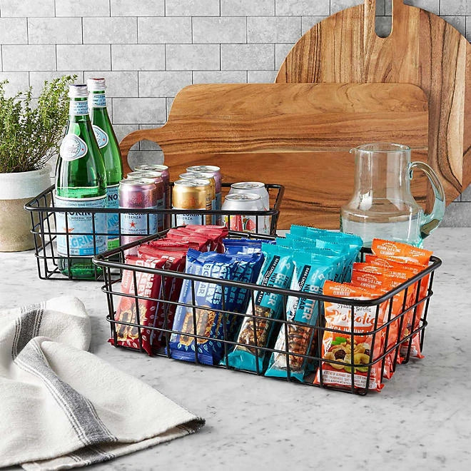 Member's Mark 2-Tier Handcrafted Wrought Iron Snack Stand With Removable Angled Baskets