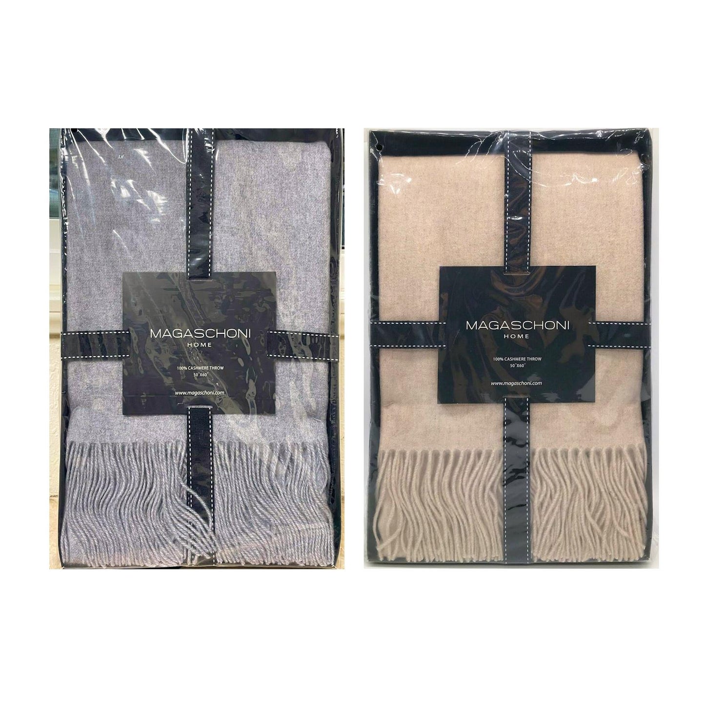 Magaschoni 100% Cashmere Throw Blanket 50x60 Fringe ($298) Choose Color