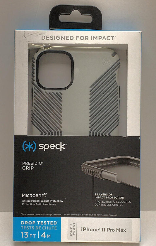 Speck Presidio Grip iPhone 11 Pro Max Case, Marble Grey/Anthracite Grey