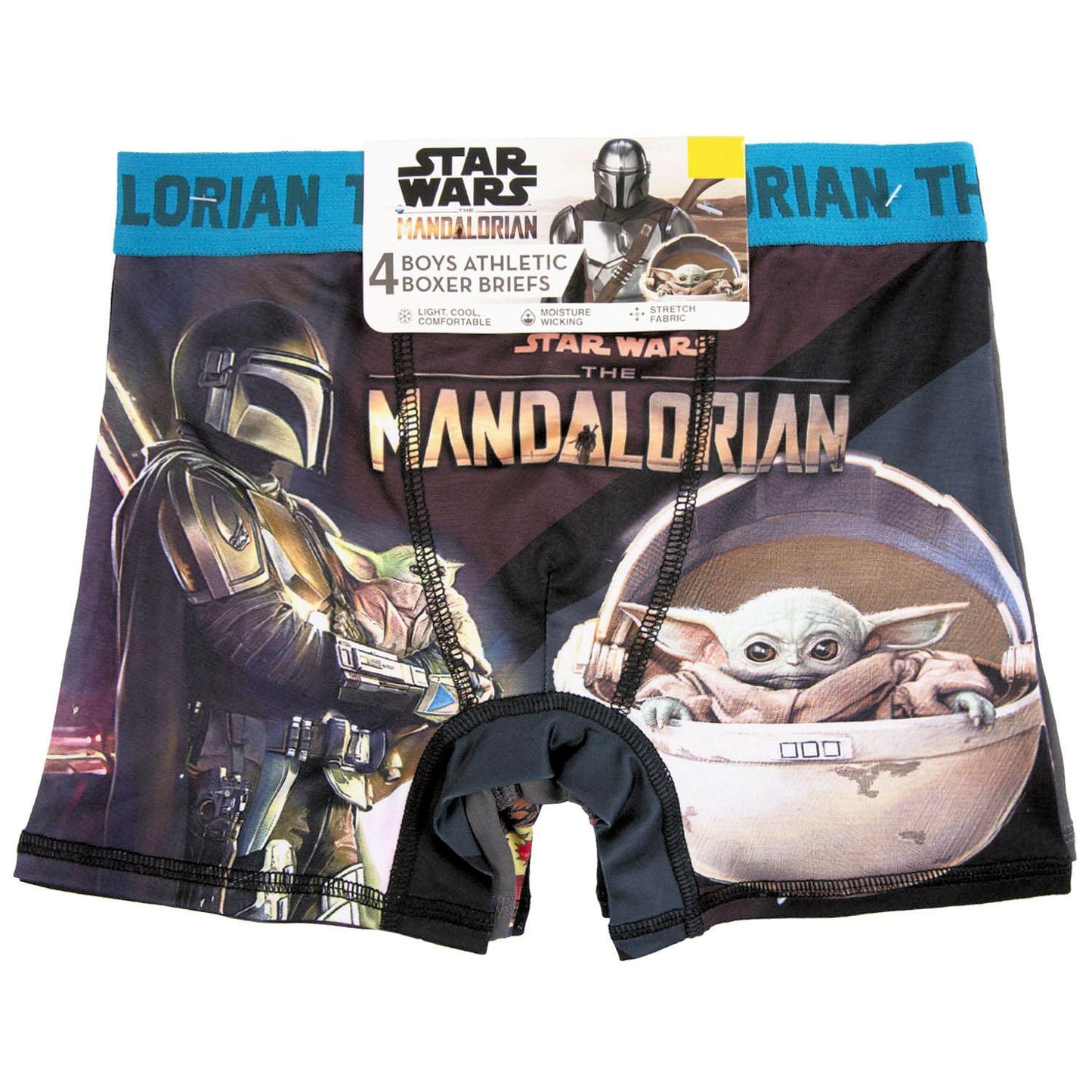 Star Wars Mandalorian Boy's 4-Pack Licensed Athletic Boxer Brief Set