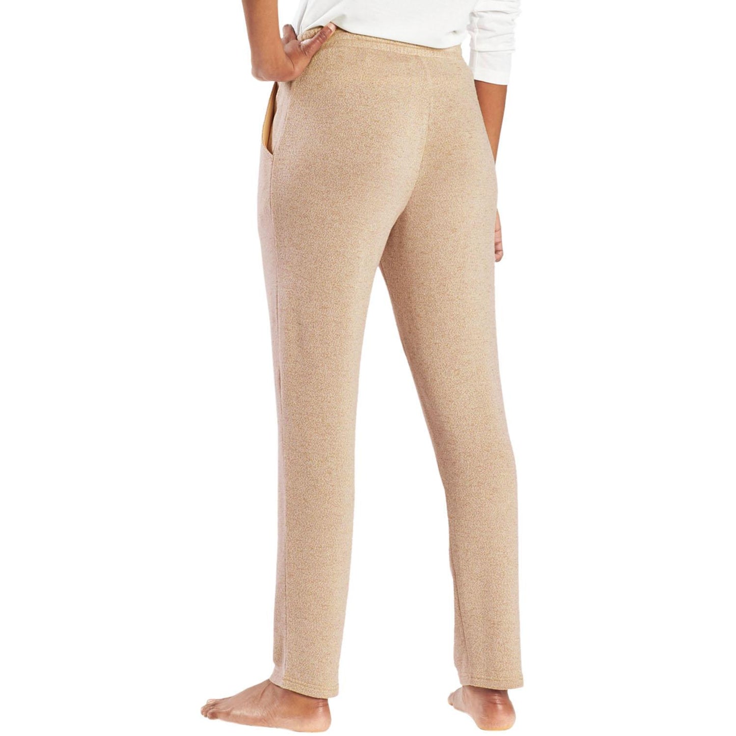 Natori Ankle Length Soft Stretch Knit Lounge Pants Latte
