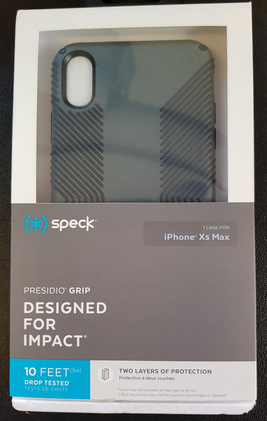 Speck Products Presidio Grip iPhone Xs Max Case, Graphite Grey/Charcoal Grey