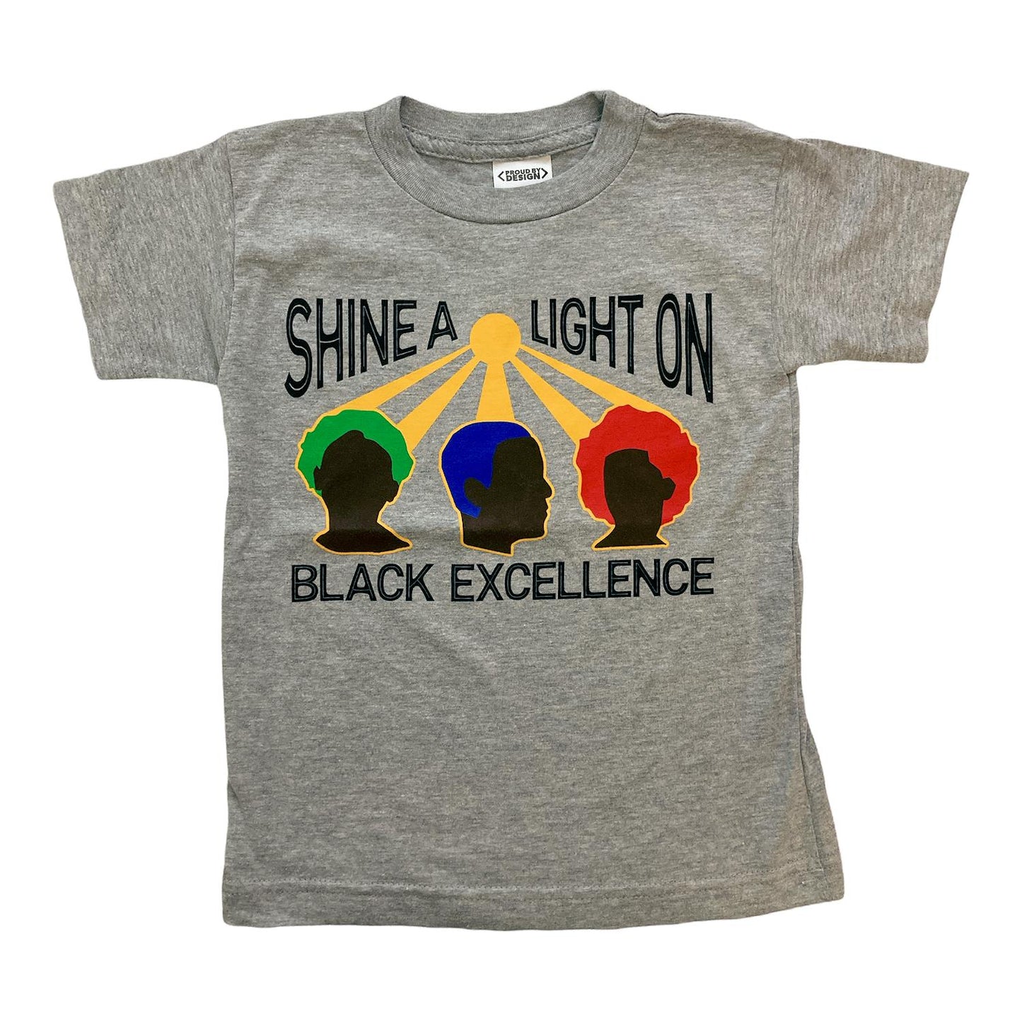 Proud by Design Shine a Light On Black Excellence Youth Graphic Tee