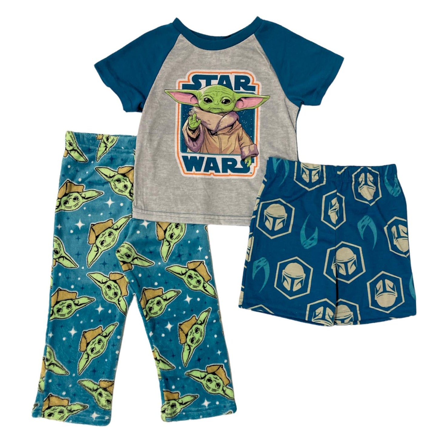 Disney's Star Wars Mandalorian Short Sleeve 3 Piece Pajama Set
