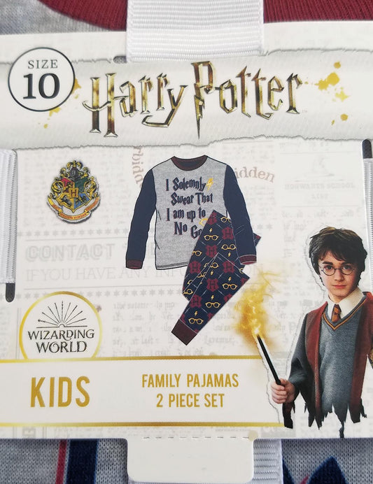 Kids' Harry Potter "I Solemnly Swear" Pajama Set Navy Size 10