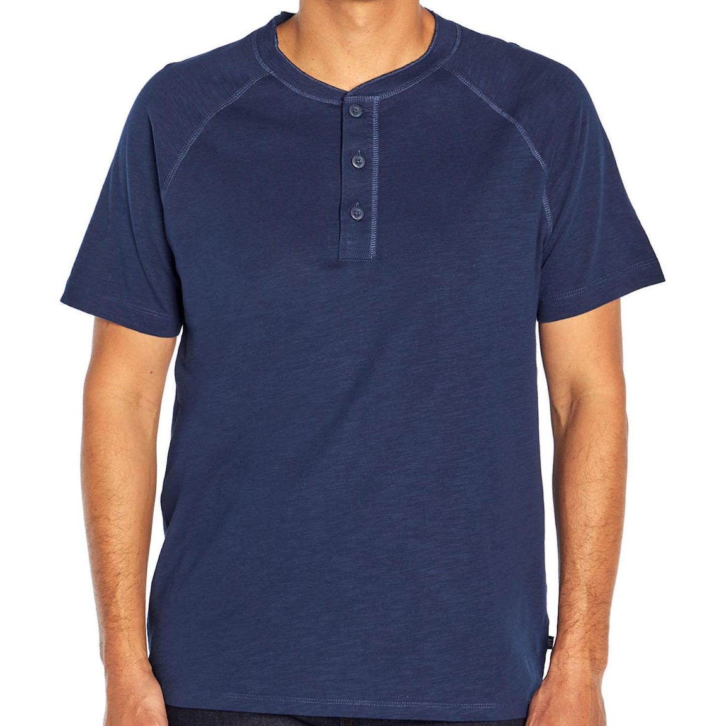 GAP Men's Soft Cotton Raglan Short Sleeve Henley Shirt