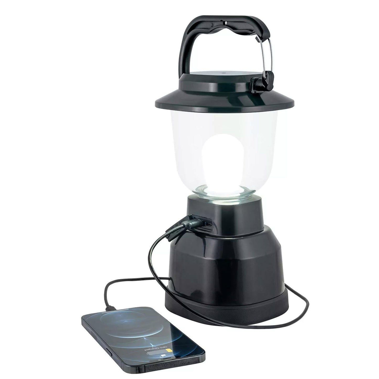 EcoScapes Dual Power LED Rechargeable Dimmable Lantern Black