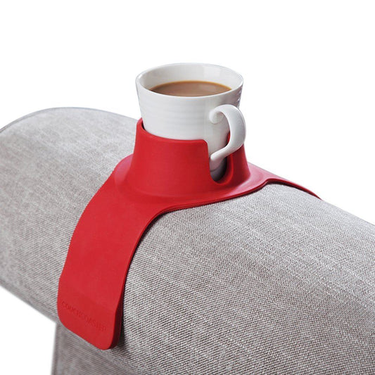 CouchCoaster - The Original and Patented Armrest Couch Cup Holder – A Weighted, Silicone, Anti Slip Coaster Stops Spills On Your Sofa, Arm Chair Or Recliner and Keeps Drinks Within Reach, Rossa Red