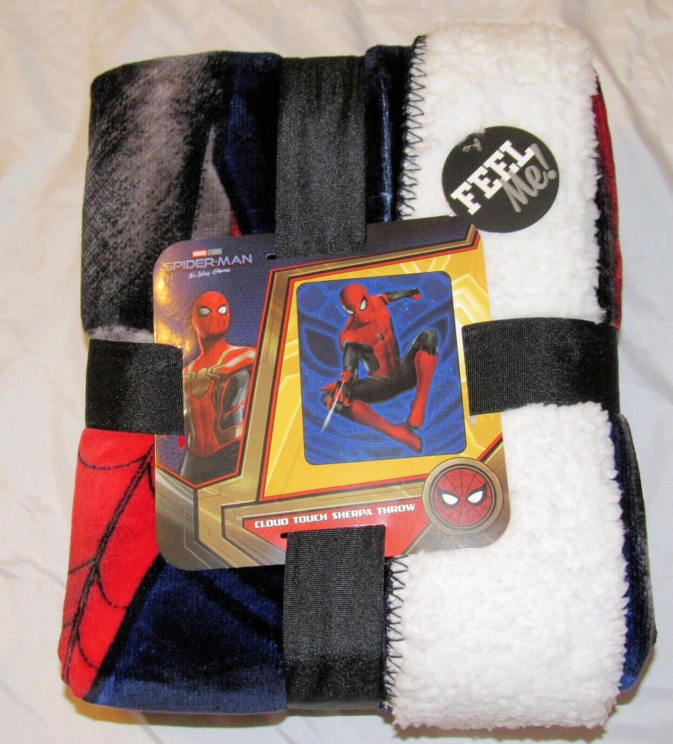 Spider-man: No Way Home Cloud Throw Blanket with Sherpa Back, 50" x 60"